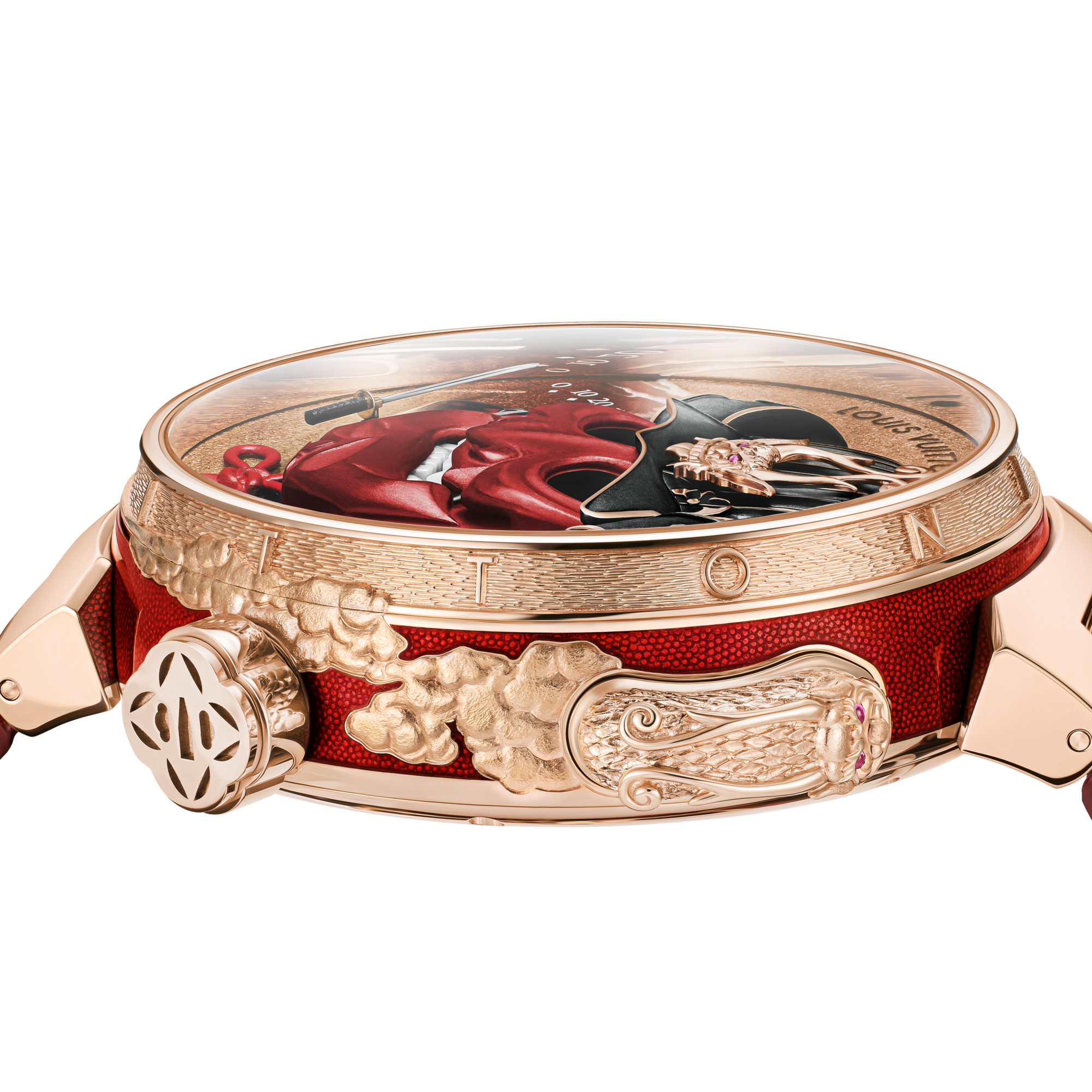 Tambour Bushido Automata, Manual, 46.8 mm, Rose Gold - Watches